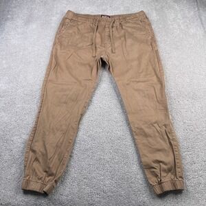 Matchstick‎ Pants Mens 38 Brown Khaki Joggers Pull On Drawstring Casual